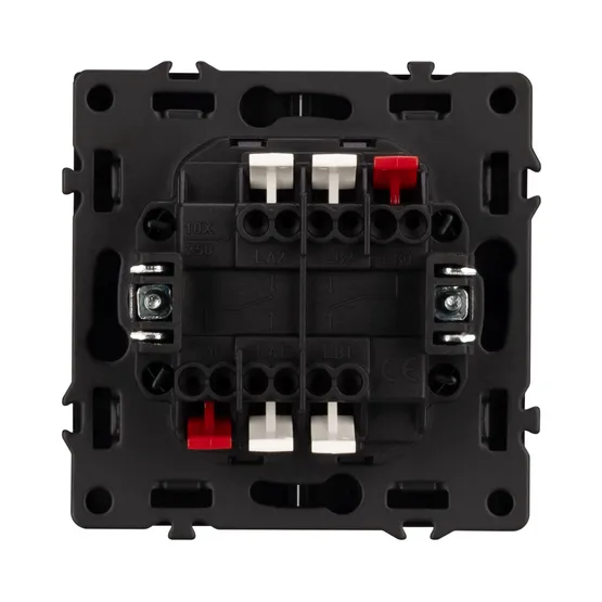 Фото #3 товара Механизм выключателя двухклавишный проходной LED SWT-NOBE-MKP2-SFPL-L-BK (230V, 10A) (Arlight, Черный оникс)