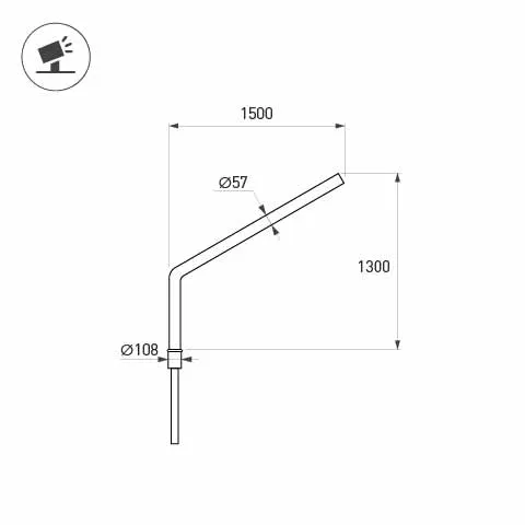 Фото #2 товара Кронштейн OXOR-SG1-1300x108-L1500 BLACK (Arlight, Сталь)