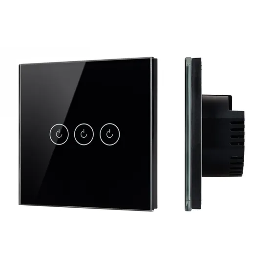 Фото #1 товара Выключатель сенсорный SWT-OMALI-S03-ZB-BK (250V, 10A, Zigbee) (Arlight, Стекло)