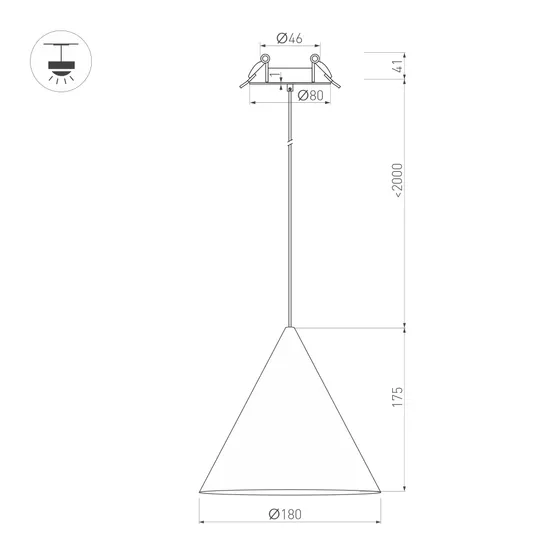 Фото #5 товара Светильник SP-MAKOTO-R180-10W Warm3000 (BK, 36 deg, 230V, TRIAC) (Arlight, IP20 Металл, 3 года)