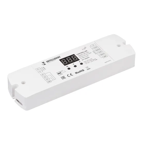 Фото товара INTELLIGENT ARLIGHT Контроллер SMART-SPI-302-82-2G-SH-PS-SUF (5-24V, 2.4G) (IARL, IP20 Пластик, 5 лет)