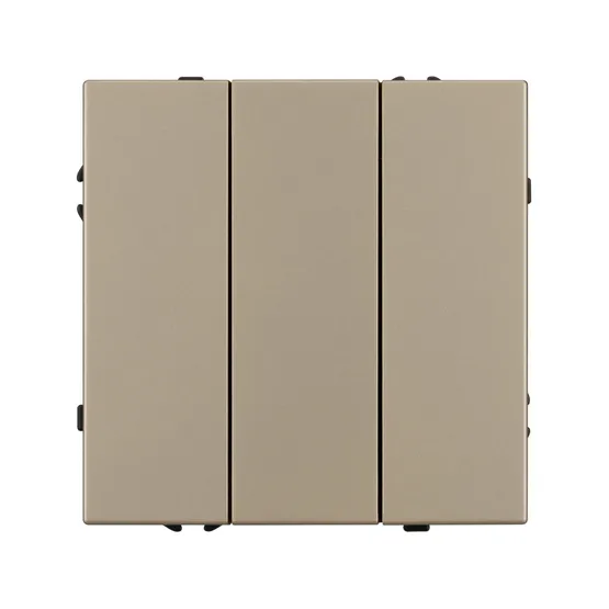 Фото #2 товара Механизм выключателя трехклавишный непроходной SWT-NOBE-MK03-SFPL-GD (230V, 10A) (Arlight, Золотой песок)