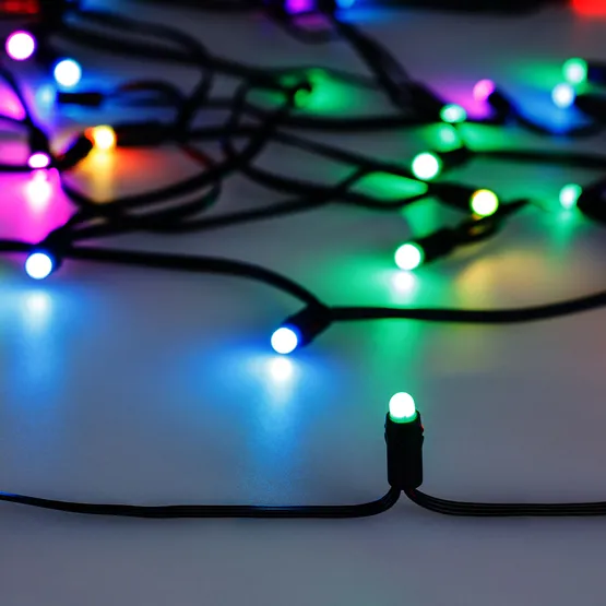 Фото #1 товара Светодиодная гирлянда Нить Смарт ARD-MOOD-CLASSIC-10000-BLACK-48LED RGBY-SPI (230V, 8W, Tuya Wi-Fi) (Ardecoled, IP65)