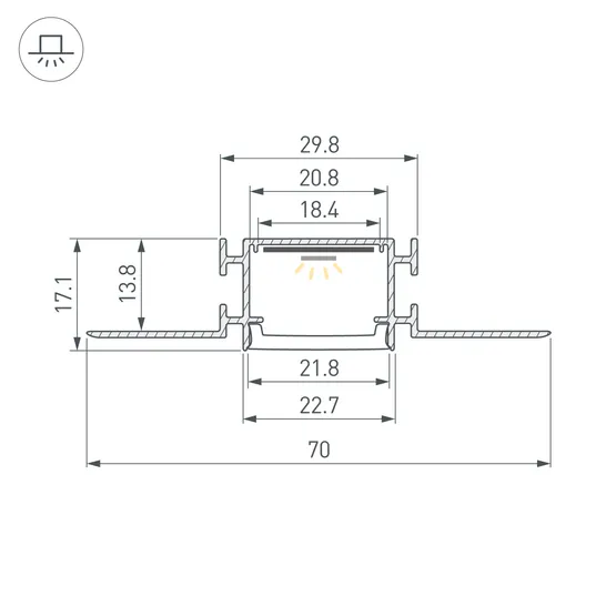 Фото #4 товара Профиль FANTOM-BENT-W23-SIDE-2000 ANOD (Arlight, Алюминий)