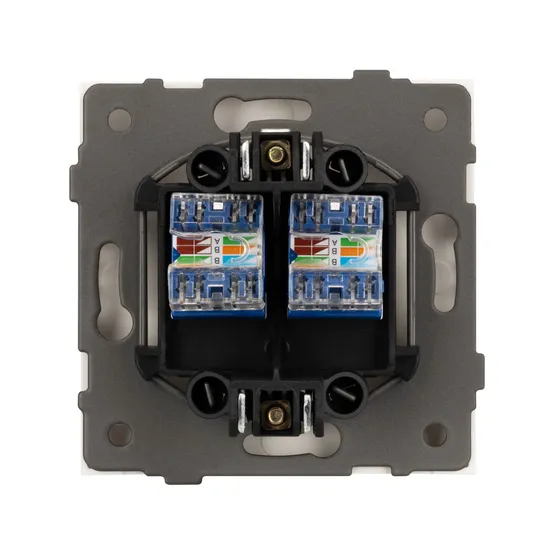 Фото #2 товара Механизм компьютерной розетки двойной SCT-TENDO-MPC2-SFPL-GD (RJ-45, CAT6) (Arlight, Матовый песочный)