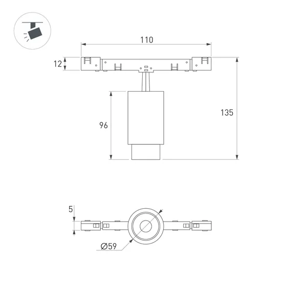 Фото #8 товара Светильник MAG-MICROCOSM-SPOT-ZOOM-R59-12W Warm3000 (BK, 20-60 deg, 24V) (Arlight, IP20 Металл, 5 лет)