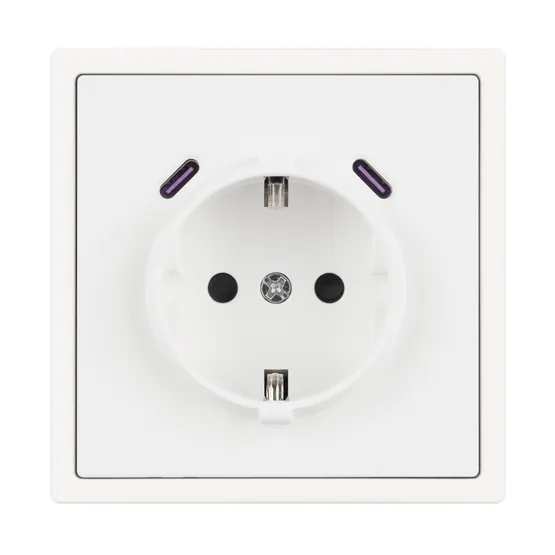 Фото #4 товара ARL NOBE Розетка зк со шторками с USB тип C+С софт-тач белый кварц SCT-MUCC-SFPL-WH (250V, 16A) (Arlight, -)