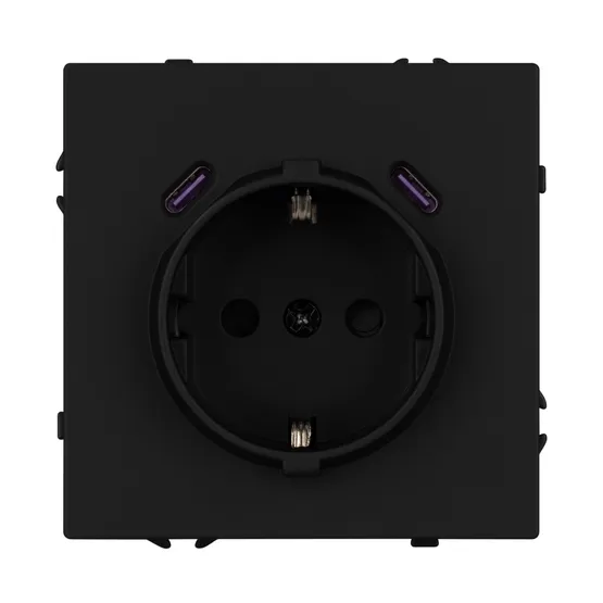 Фото #2 товара Механизм розетки с USB зарядкой SCT-NOBE-MUCC-SFPL-BK (230V, 16A) (Arlight, -)