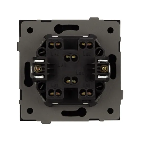 Фото #2 товара Механизм выключателя двухклавишный проходной SWT-TENDO-MKP2-PL-BK (230V, 10A) (Arlight, Черный)