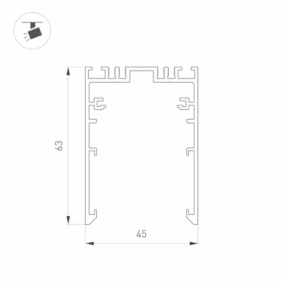 Фото #3 товара Трек MAG-TRACK-4563-3000 (WH, 5LN) (Arlight, IP20 Металл, 5 лет)
