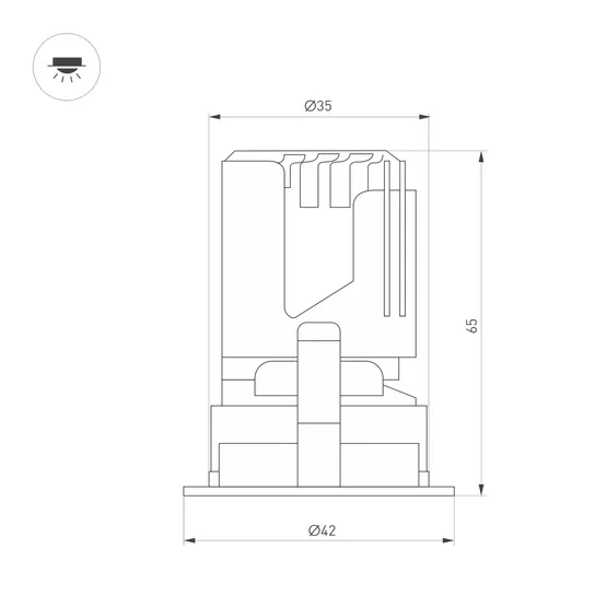Фото #8 товара Светильник MS-ARADO-BUILT-R35-3W Warm3000 (WH-WH, 36 deg, 230V) (Arlight, IP20 Металл, 5 лет)