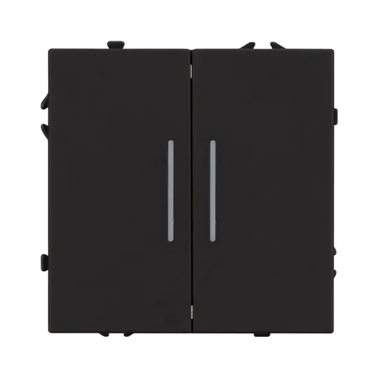 Фото #3 товара Механизм выключателя двухклавишный непроходной LED SWT-NOBE-MK02-SFPL-L-BK (230V, 10A) (Arlight, Черный оникс)