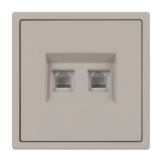 Фото #3 товара Механизм сдвоенной телефонной розетки SCT-NOBE-MTL2-SFPL-CA (RJ-11, 4C) (Arlight, Кашемир)