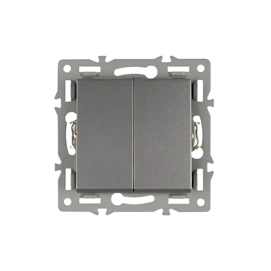 Фото #2 товара Механизм выключателя двухклавишный проходной SWT-MKP2-PL-GR (250V, 16A) (Arlight, -)