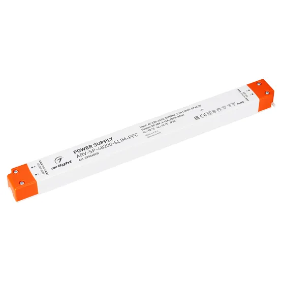 Фото товара Блок питания ARV-SP-48200-SLIM-PFC (48V, 4.16A, 200W) (Arlight, IP20 Пластик, 5 лет)