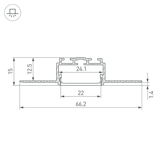 Фото #3 товара Профиль PLS-LOCK-H15-F-HIDE-2000 (Arlight, Алюминий)