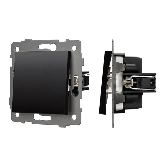 Фото #1 товара Механизм выключателя одноклавишный проходной SWT-MKP1-PL-BK-V (250V, 10A) (Arlight, -)