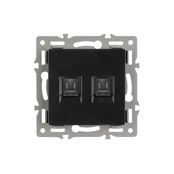 Фото #3 товара Механизм компьютерной розетки двойной SCT-MPC2-PL-BK (RJ-45, CAT6) (Arlight, -)