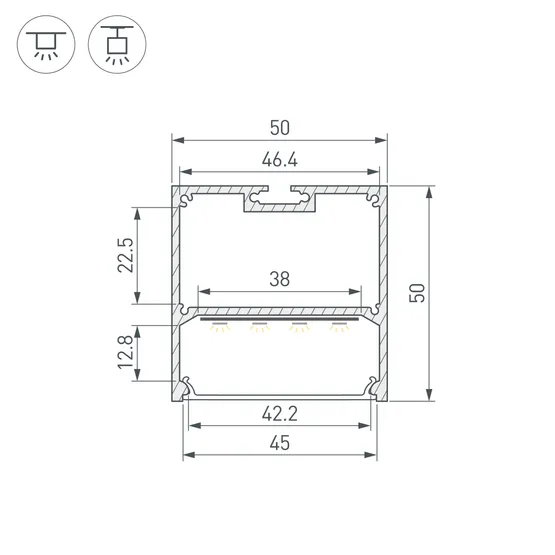 Фото #3 товара Профиль SL-LINE-5050-3000 ANOD (BY) (Arlight, Алюминий)