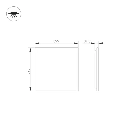 Фото #4 товара Светильник DL-TITAN-S600x600-40W Day4000 (WH, 120 deg, CRI90, 230V) (Arlight, IP40 Металл, 5 лет)