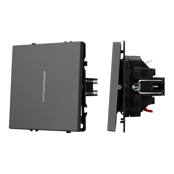 Фото #1 товара Механизм выключателя одноклавишный непроходной LED SWT-NOBE-MK01-SFPL-L-GR (230V, 10A) (Arlight, Серый базальт)