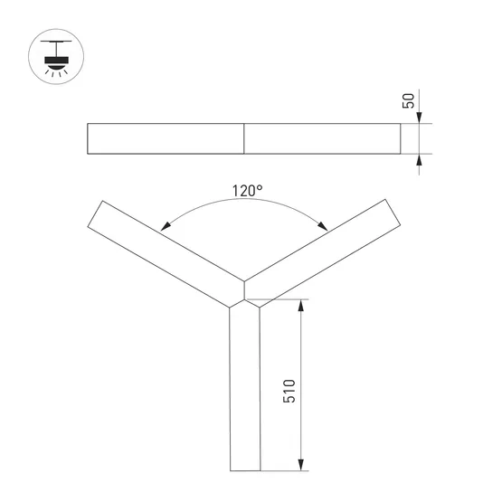 Фото #3 товара Светильник SP-RAYS-3-HANG-5050-510-34W Day4000 (SL, 120 deg, 230V) IP33 1700lm (Arlight, Металл)