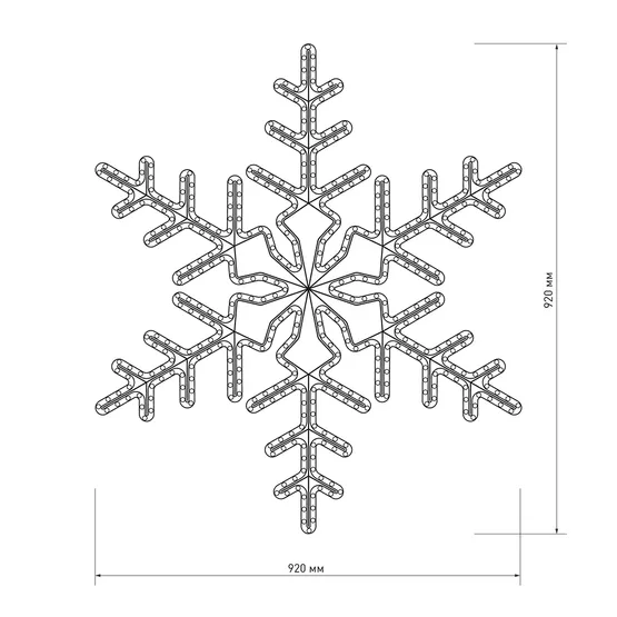Фото #3 товара Фигура светодиодная ARD-SNOWFLAKE-M3-920x920-432LED White (230V, 27W) (Ardecoled, IP65)