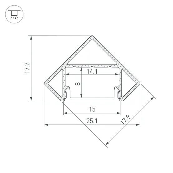 Фото #3 товара Профиль SL-KANT-H18-2000 ANOD (Arlight, Алюминий)
