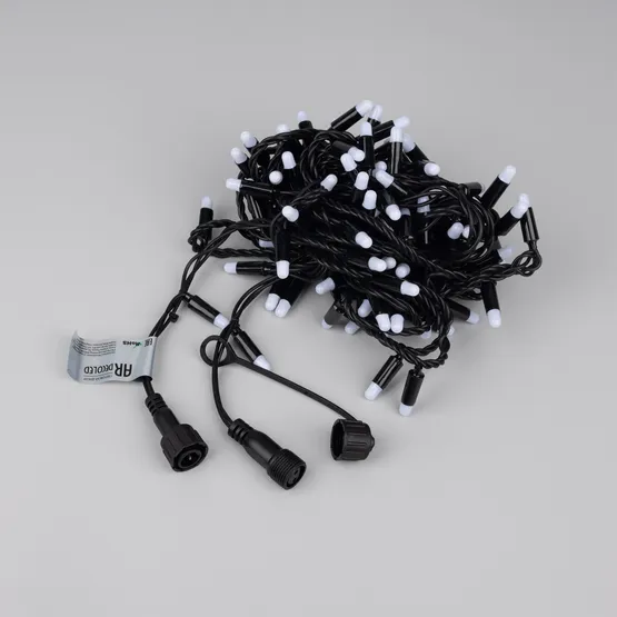 Фото #2 товара Светодиодная гирлянда ARD-STRING-CLASSIC-10000-BLACK-100LED-MILK-FLASH White (230V, 7W) (Ardecoled, IP65)