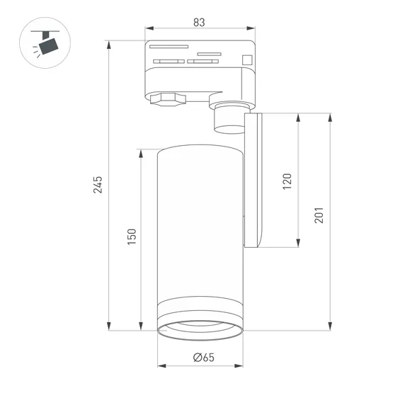 Фото #11 товара Светильник LGD-URANUS-4TR-R65-10W Warm3500-MIX (BK, 20-50 deg, side holder, 230V) (Arlight, IP20 Металл, 5 лет)