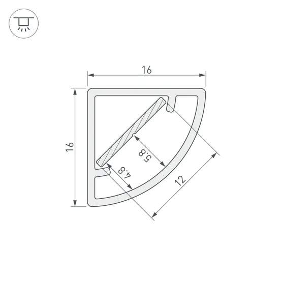 Фото #3 товара Профиль WPH-KANT-H16-2000 OPAL (Arlight, Пластик)