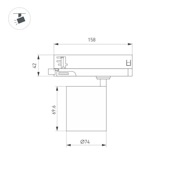 Фото #6 товара Светильник LGD-DYKE-4TR-R75-16W Day4000 (WH, 20 deg, 230V) (Arlight, IP20 Металл, 5 лет)