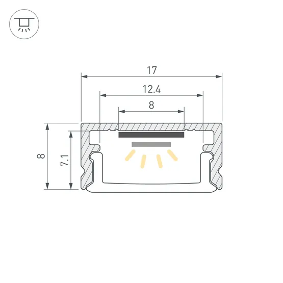 Фото #3 товара Набор для светодиодной подсветки ARL-KIT-SLIM-FC 24V Warm3000 (14 W/m, IP20, 2m) (Arlight, Алюминий+пластик)