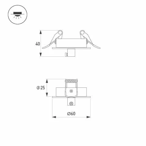 Фото #5 товара Чаша потолочная встраиваемая SPX-CANOPY-R60-C6.5 (BK) (Arlight, Металл)