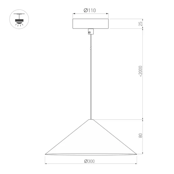 Фото #5 товара Светильник SP-MAKOTO-R300-10W Warm3000 (WH, 36 deg, 230V, TRIAC) (Arlight, IP20 Металл, 3 года)