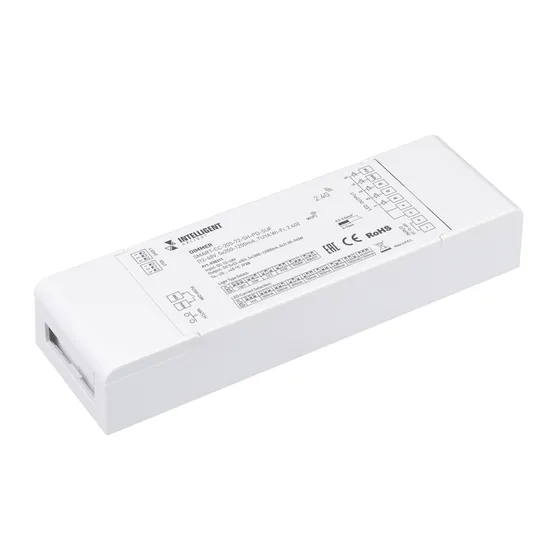 Фото товара INTELLIGENT ARLIGHT Диммер SMART-CC-205-72-SH-PD-SUF (12-48V, 5x350-1200mA, TUYA Wi-Fi, 2.4G) (IARL, IP20 Пластик, 5 лет)