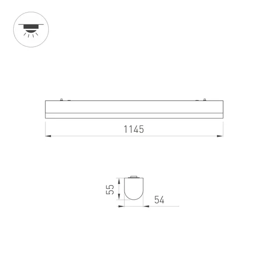 Фото #4 товара Светильник ALT-LARGO-EMERGENCY-1145-36W Warm3000 (WH, 60 deg, 230V) (Arlight, IP65 Пластик, 5 лет)