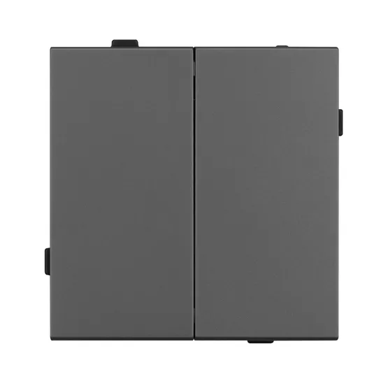 Фото #3 товара Механизм выключателя двухклавишный непроходной SWT-TENDO-MK02-SFPL-GR (230V, 10A) (Arlight, Матовый графитовый)