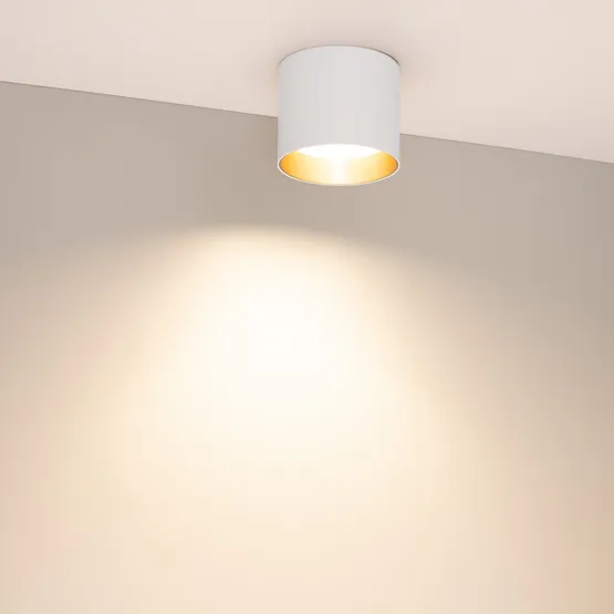 Фото #2 товара Светильник SP-BISCOTTO-R90-8W Warm3300-MIX (WH-GD, 80 deg, 230V) (Arlight, IP54 Металл, 5 лет)