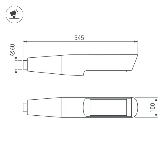 Фото #2 товара Светильник OXOR-NOXT-EMP-545x100-35W Day4000 (BK, 120 deg, 230V) IP65 (Arlight, -)