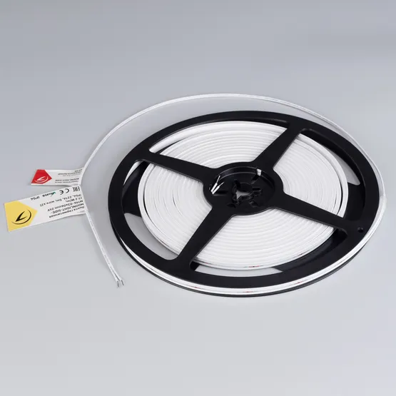 Фото #4 товара Светодиодная лента герметичная MOONLIGHT-SIDE-M196-03x06mm 24V Day4000 (7.2 W/m, IP54, 2216, 5m, wire x2) (Arlight, Вывод прямой, 3 года)