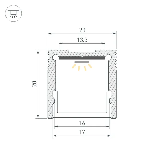Фото #3 товара Профиль SL-SLIM20-H20-3000 ANOD (BY) (Arlight, Алюминий)