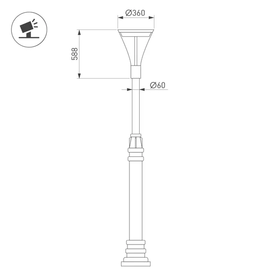 Фото #2 товара Светильник OXOR-LUMME-BUE-С - 360x588-35W Day4000 (BK, 120 deg, 230V) IP65 (Arlight, -)