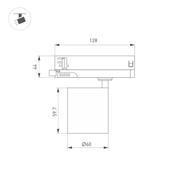 Фото #6 товара Светильник LGD-DYKE-4TR-R60-8W Warm3000 (WH, 20 deg, 230V) (Arlight, IP20 Металл, 5 лет)