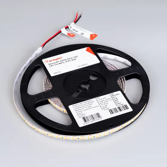 Фото #2 товара Светодиодная лента FC-A200-8mm 24V Warm3500-CX1 (16 W/m, IP20, 5m) (Arlight, резка 1 светодиод)