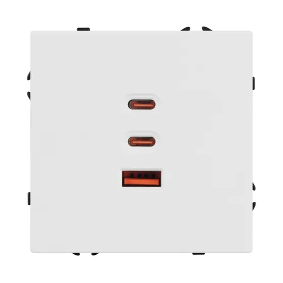 Фото #2 товара Механизм розетки с быстрой USB зарядкой SCT-NOBE-MUACC-SFPL-FC-WH (65W, QC3) (Arlight, -)