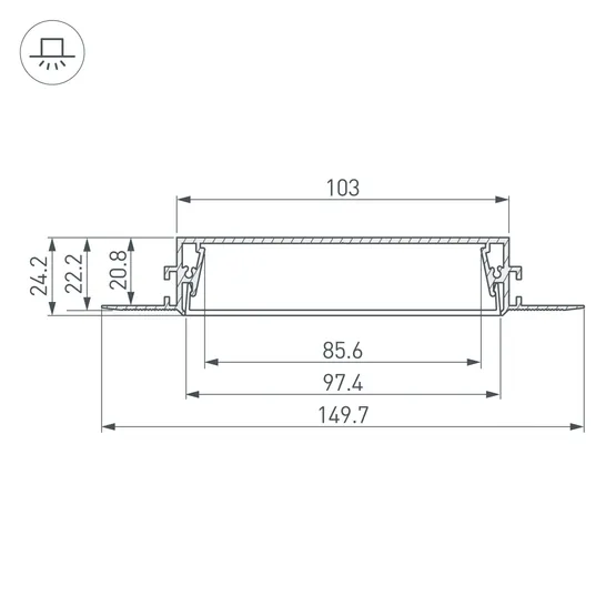 Фото #3 товара Профиль SL-LINIA97-FANTOM-2000 ANOD (Arlight, Алюминий)