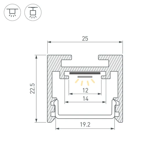 Фото #5 товара Профиль SL-LINE-2522-2500 WHITE (Arlight, Алюминий)