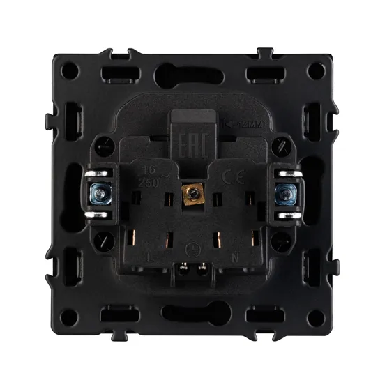 Фото #3 товара Механизм электрической розетки SCT-NOBE-MEU1-SFPL-BK (230V, 16A) (Arlight, Черный оникс)