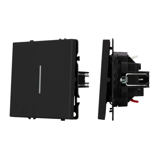 Фото #1 товара Механизм выключателя одноклавишный проходной LED SWT-NOBE-MKP1-SFPL-L-BK (230V, 10A) (Arlight, Черный оникс)